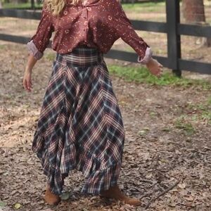 Natural Life Plaid Skirt - L/XL